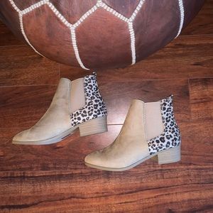 Soda Suede Taupe & Leopard Print Ankle Booties